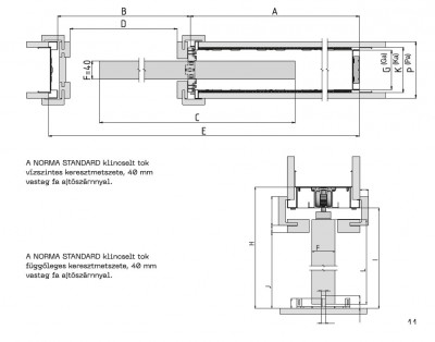 NORMA STANDARD Falban futó tolóajtó tokszerkezet - 800 x 2100 - vakolható - TÖBB méretben